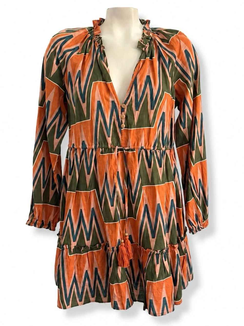 VERONICA BEARD DANICA PRINTED MINI DRESS SZ S - Picture 3 of 5